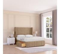 Sloomy Melbourne Naples Memory Foam Bed Set ,no Drawers, Mattress & 54" Wingback Headboard With 12" Footboard - Super King