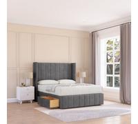 Sloomy Melbourne Plush Memory Foam Bed Set ,no Drawers, Mattress & 54" Wingback Headboard With 12" Footboard - King