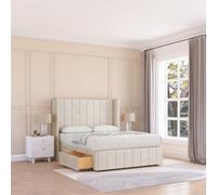 Sloomy Melbourne Plush Memory Foam Bed Set ,no Drawers, Mattress & 54" Wingback Headboard With 12" Footboard - Super King