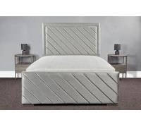 Sloomy Milan Bed Frame With Sprung Memory Foam Mattress- Silver Plush- Double