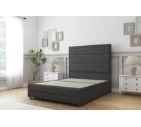 Sloomy Monaco Graphite Dumfries Divan Bed 2 Drawers Left Side-26" Strutted Headboard & 12" Footboard 3' Single