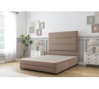 Sloomy Monaco Mink Plush Divan Bed 2 Drawers Left Side-54" Floor Standing Headboard & 12" Footboard 4' Small Double
