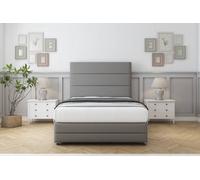 Sloomy Monaco Pewter Dumfries Divan Bed Set 2 Drawers Left Side With 54" Floor Standing & 12" Footboard 3' Single