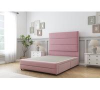 Sloomy Monaco Pink Plush Divan Bed No Drawers-26" Strutted Headboard & 12" Footboard 3' Single