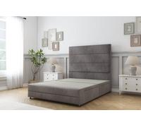 Sloomy Monaco Slate Naples Divan Bed No Drawers-54" Floor Standing Headboard & 12" Footboard 5' King