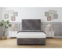 Sloomy Monaco Slate Naples Divan Bed Set 2 Drawers Foot-End With 54" Floor Standing & 12" Footboard 5' King