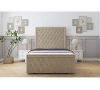 Sloomy Monroe Coniston Bed Frame With 50" Upholstered Headboard in Cream | Size: Super King Sloomy Cream Super King