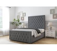 Sloomy Monroe Coniston Bed Frame With 50" Upholstered Headboard in Dark Grey | Size: Super King Sloomy Dark Grey Super King