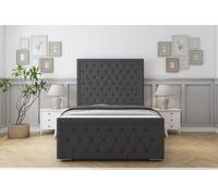 Sloomy Monroe Dumfries Bed Frame With 50" Upholstered Headboard in Dark Grey | Size: King Sloomy Dark Grey King