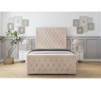 Sloomy Monroe Naples Bed Frame With 50" Upholstered Headboard in Light Sand | Size: Super King Sloomy Light Sand Super King