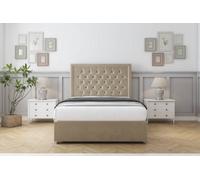 Sloomy Montana Almond Coniston Divan Bed With Mattress No Drawers With 54" Floor Standing Headboard 2'6 Small Single