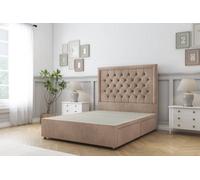 Sloomy Montana Mink Naples Divan Bed Base No Drawers With 54" Floor Standing Headboard 4'6 Double