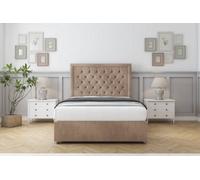 Sloomy Montana Mink Naples Divan Bed With Mattress 2 Drawers Foot-End With 54" Floor Standing Headboard 4' Small Double