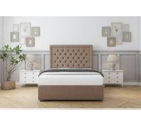 Sloomy Montana Mink Plush Divan Bed With Mattress 2 Drawers Same Side With 26" Strutted Headboard 4'6 Double