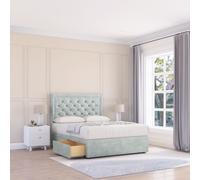 Sloomy Montana Naples Bed Set With 4 Drawers, Mattress & 26" Headboard in Silver | Size: Double Sloomy Silver Double