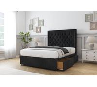 Sloomy Montana Naples Divan Set 2 Drawers-26" Headboard in Black | Size: Small Double Sloomy Black Small Double