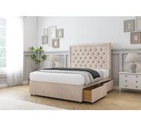 Sloomy Montana Naples Divan Set 2 Drawers-54" Headboard in Light Sand | Size: Small Double Sloomy Light Sand Small Double