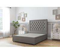 Sloomy Montana Pewter Dumfries Divan Bed Base No Drawers With 26" Strutted Headboard 5' King