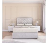 Sloomy Montana Silver Plush 6Ft Memory Foam Bed Set With 2 Drawers, Mattress & Headboard- Super King