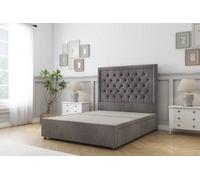 Sloomy Montana Slate Naples Divan Bed Base 2 Drawers Same Side With 26" Strutted Headboard 6' Super King
