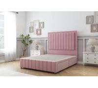 Sloomy Pemberton Plush Divan Base 4 Drawers-54" Headboard & 12" Footboard in Pink | Size: Super King Sloomy Pink Super King