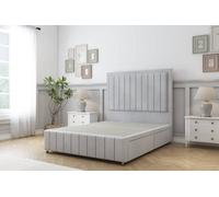 Sloomy Pemberton Silver Naples Divan Bed 2 Drawers Left Side-54" Floor Standing Headboard 12" Footboard 5' King