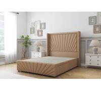Sloomy Rutherford Dumfries Divan Base 2 Drawers-54" Wing Headboard-Footboard in Light Brown | Size: King Sloomy Light Brown King