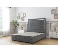 Sloomy Sofia Chrome Coniston Divan Base 2 Drawers - 54" Headboard-Footboard in Dark Grey | Size: King Sloomy Dark Grey King