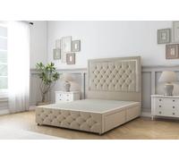 Sloomy Sofia Chrome Coniston Divan Base 4 Drawers - 26" Headboard-Footboard in Cream | Size: King Sloomy Cream King