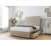 Sloomy Sofia Chrome Coniston Divan Set 2 Drawers-54" Headboard-Footboard in Cream | Size: Single Sloomy Cream Single