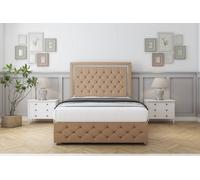 Sloomy Sofia Chrome Latte Dumfries Divan Bed Set 2 Drawers Right Side - 54" Floor Standing & 12" Footboard 6' Super King