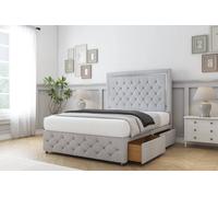 Sloomy Sofia Chrome Naples Divan Set 2 Drawers-26" Headboard-Footboard in Silver | Size: Single Sloomy Silver Single