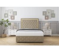 Sloomy Sofia Gold Almond Coniston Divan Bed Set 2 Drawers Right Side 26" Strutted & 12" Footboard 6' Super King