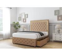 Sloomy Sofia Gold Dumfries Divan Set 2 Drawers-26" Headboard-Footboard in Light Brown | Size: Single Sloomy Light Brown Single