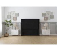 Sloomy Stratford 54" Wingback Headboard Black Plush 4' Small Double