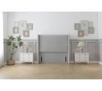 Sloomy Stratford 54" Wingback Headboard Silver Plush 4' Small Double