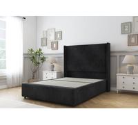 Sloomy Stratford Black Naples Divan Bed 2 Drawers Foot-End With 54" Wingback Headboard & 12" Footboard 4'6 Double