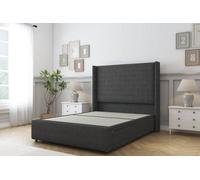 Sloomy Stratford Graphite Dumfries Divan Bed 2 Drawers Foot-End With 54" Wingback Headboard & 12" Footboard 4'6 Double
