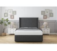 Sloomy Stratford Graphite Dumfries Divan Bed Set 2 Drawers Foot-End With 54" Wingback & 12" Footboard 5' King