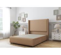 Sloomy Stratford Latte Dumfries Divan Bed 2 Drawers Foot-End With 54" Wingback Headboard & 12" Footboard 4' Small Double