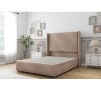 Sloomy Stratford Mink Naples Divan Bed No Drawers With 54" Wingback Headboard & 12" Footboard 4' Small Double