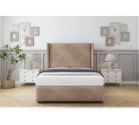 Sloomy Stratford Mink Naples Divan Bed Set No Drawers With 54" Wingback & 12" Footboard 4' Small Double