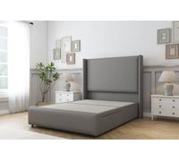 Sloomy Stratford Pewter Dumfries Divan Bed 2 Drawers Foot-End With 54" Wingback Headboard & 12" Footboard 4'6 Double