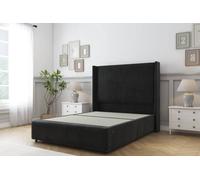 Sloomy Stratford Plush Divan Base 2 Drawers 54" Headboard & 12" Footboard in Black | Size: Small Double Sloomy Black Small Double