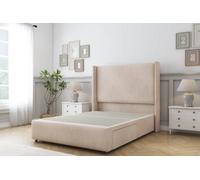 Sloomy Stratford Sand Naples Divan Bed 2 Drawers Foot-End With 54" Wingback Headboard & 12" Footboard 5' King