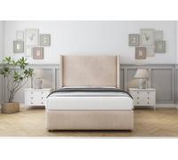 Sloomy Stratford Sand Naples Divan Bed Set No Drawers With 54" Wingback & 12" Footboard 6' Super King