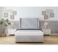 Sloomy Stratford Silver Naples Divan Bed Set No Drawers With 54" Wingback & 12" Footboard 4' Small Double