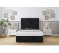 Sloomy Texas Black Naples Ottoman Bed With Mattress With 26" Strutted Headboard 6' Super King