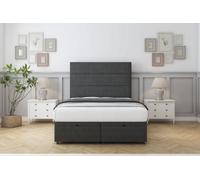 Sloomy Texas Graphite Dumfries Ottoman Bed With Mattress With 26" Strutted Headboard 2'6 Small Single