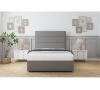Sloomy Texas Pewter Dumfries Divan Bed With Mattress 4 Drawers With 54" Floor Standing Headboard 4' Small Double